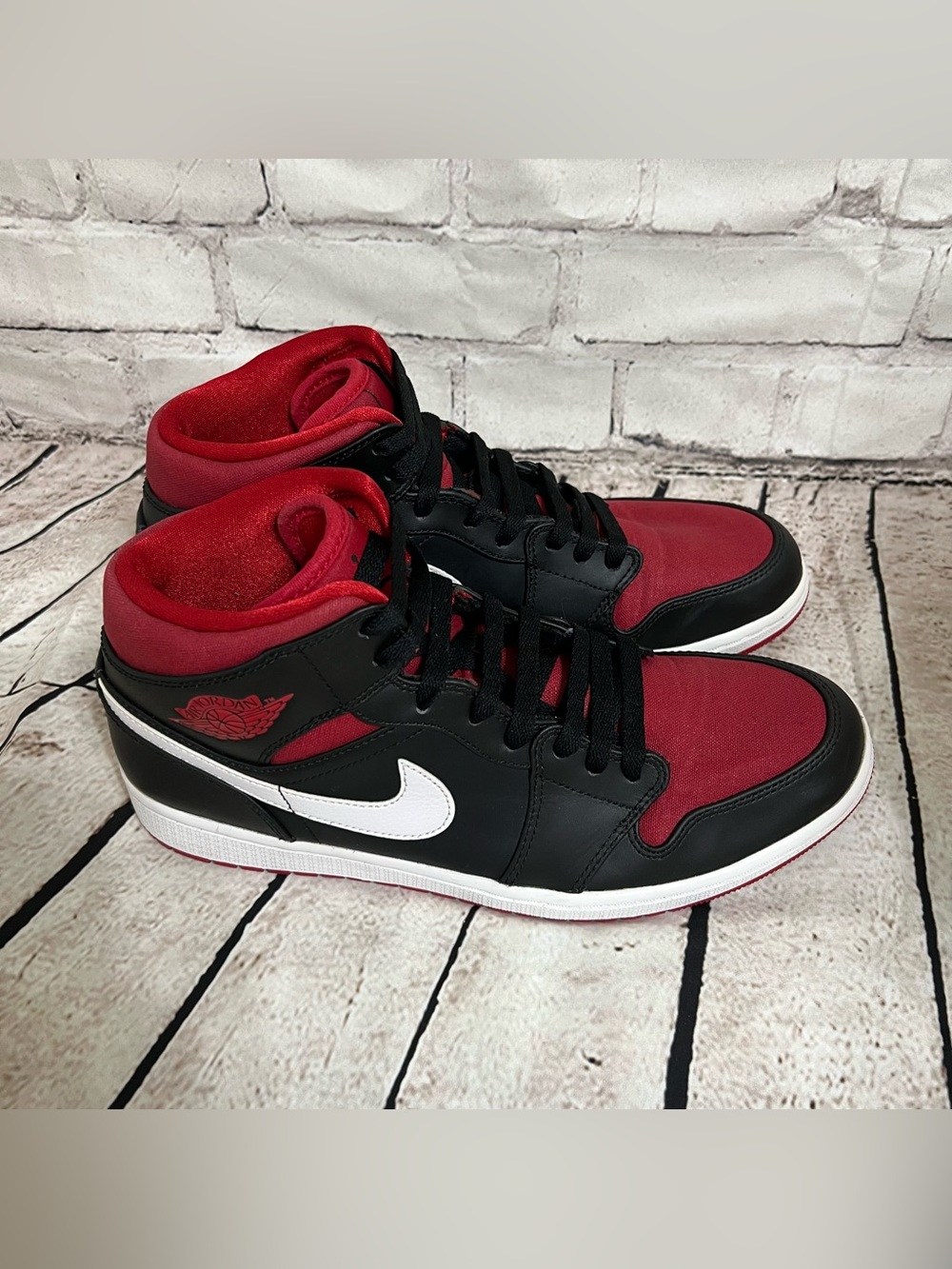 Nike Jordan 1 Mid Black Gym Red White
